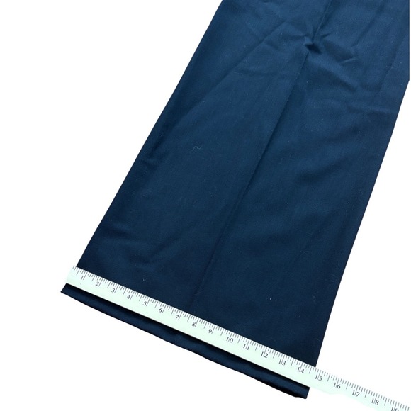 Carolina Herrera New York Black Virgin Wool Wide Leg Trousers Pants Italy 10 - Picture 3 of 8